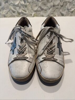 Golden Goose White Leather Sneakers with Star